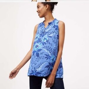 Floral Blue Sleeveless Top